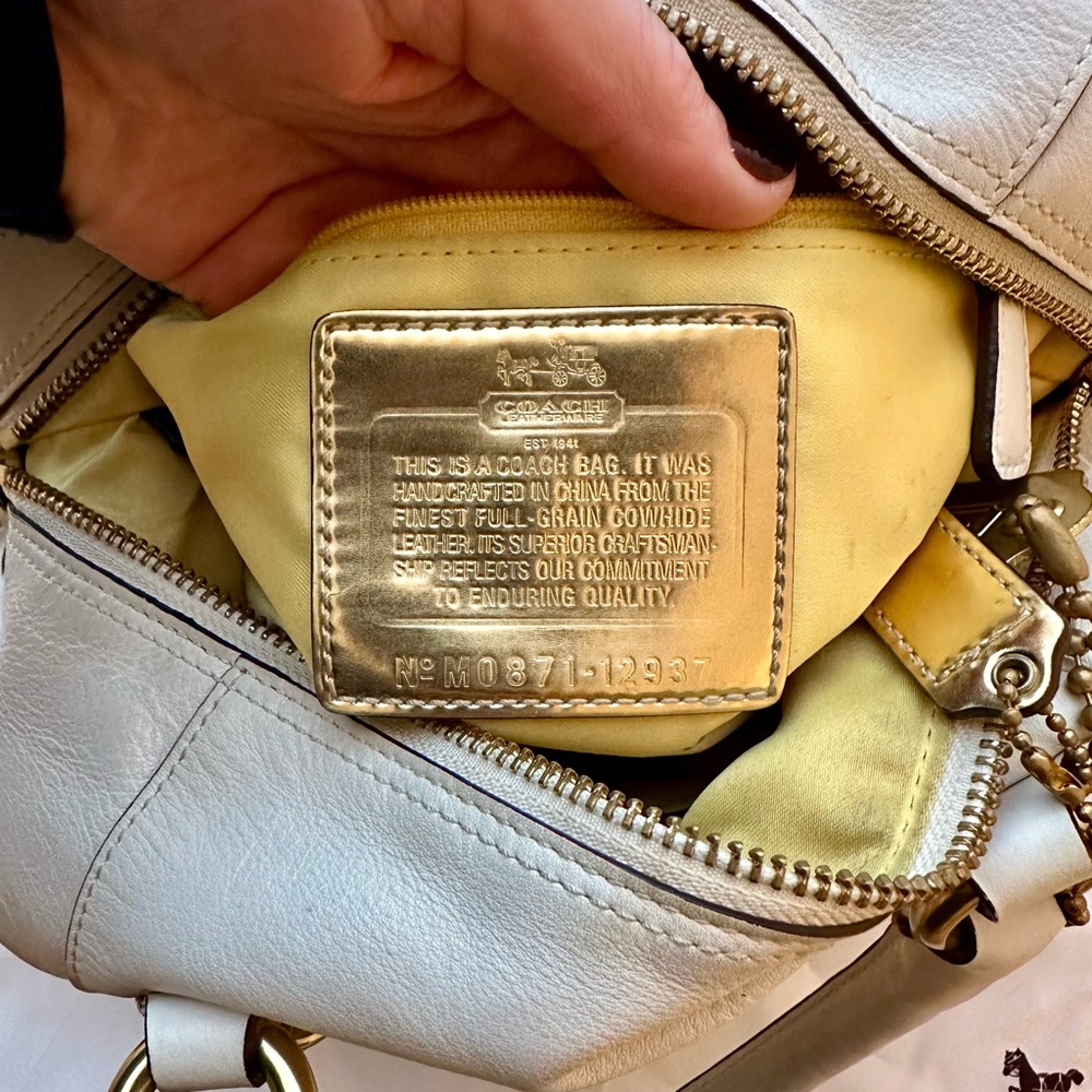 Coach Brass and Chalk Shoulder Bag